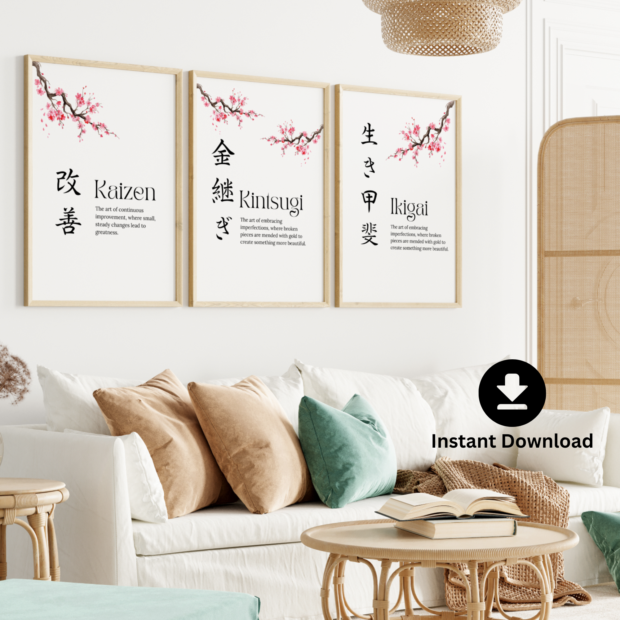 Ikigai, Kintsugi & Kaizen Wall Art – Inspirational Japanese Printable Poster with Motivational Quotes - Image 5