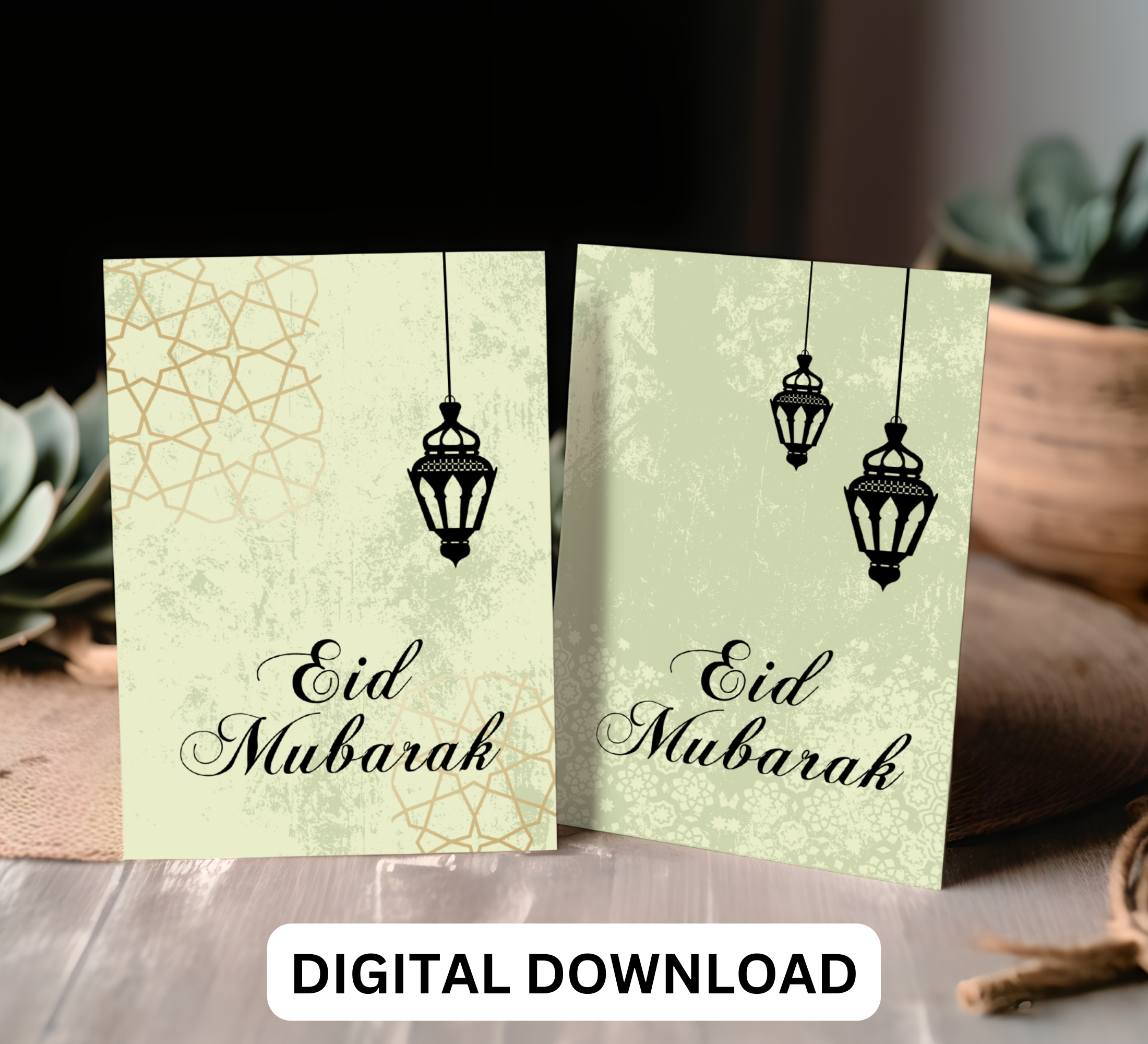Eid Mubarak Greeting Cards 6 Designs Islamic Greeting Cards Digital Download - Image 2